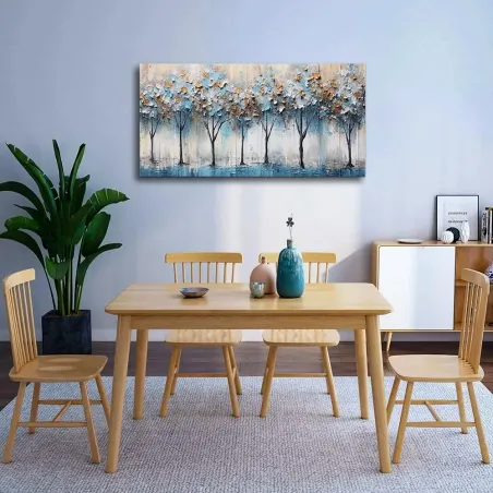 Abstract Blue & Gold Tree Art